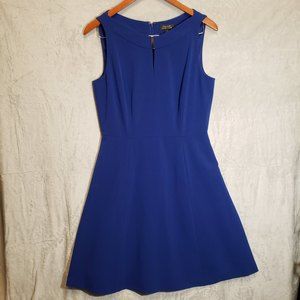 Tahari Arthur S. Levine Blue Sleeveless Keyhole Front Sheath Dress Women's 8